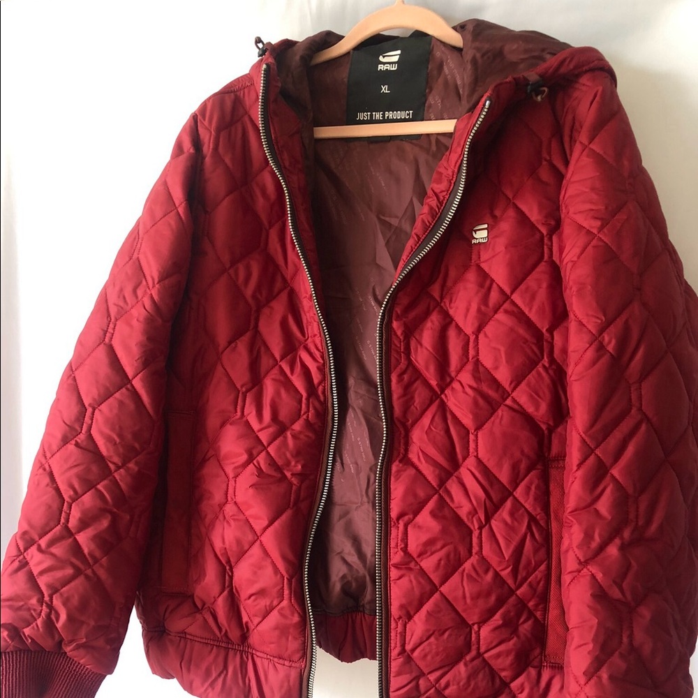 G Star Puffer Dark Red Jacket